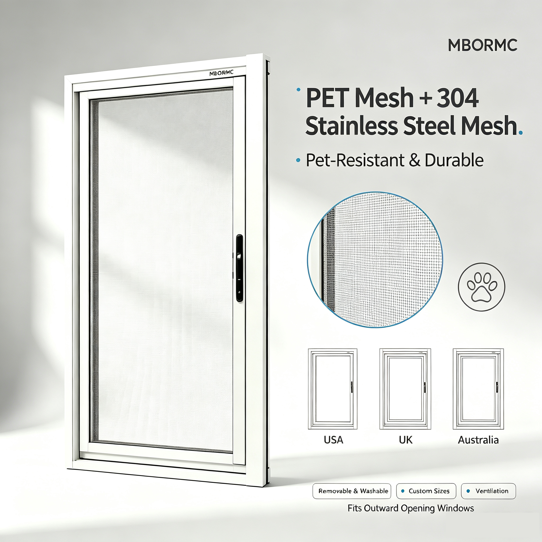 MBORMC Invisible Retractable Mosquito Screen – Removable & Washable
