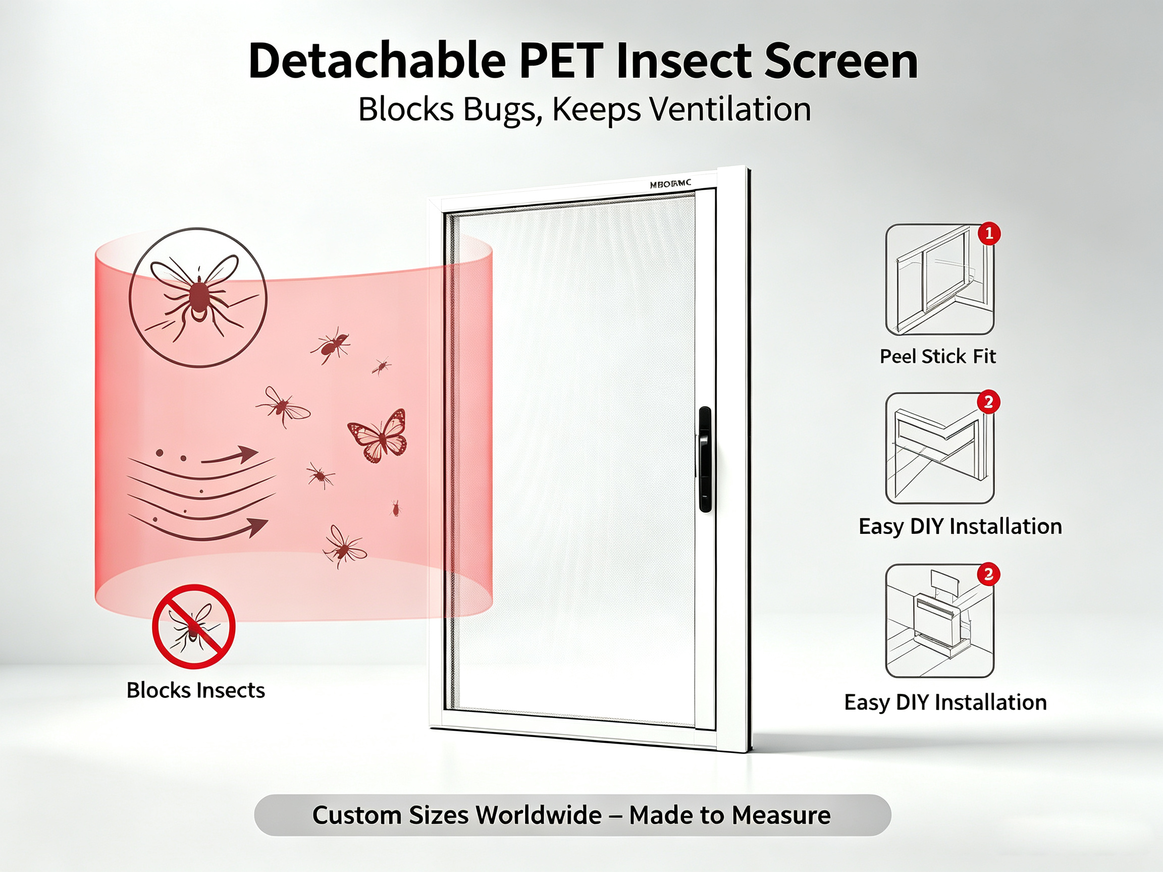 MBORMC H01 Invisible Retractable Mosquito Screen